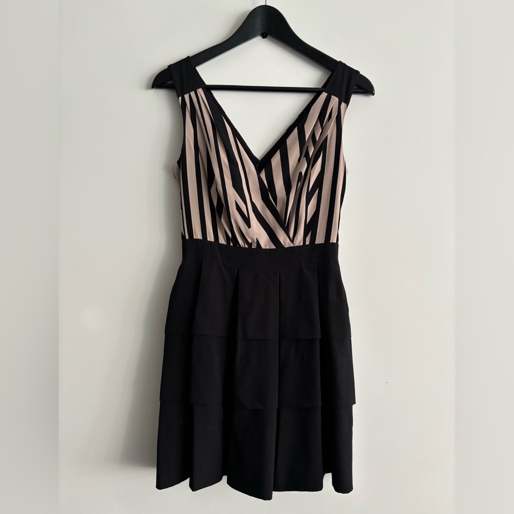 Armani Exchange Black & Tan Striped Dress Size 0